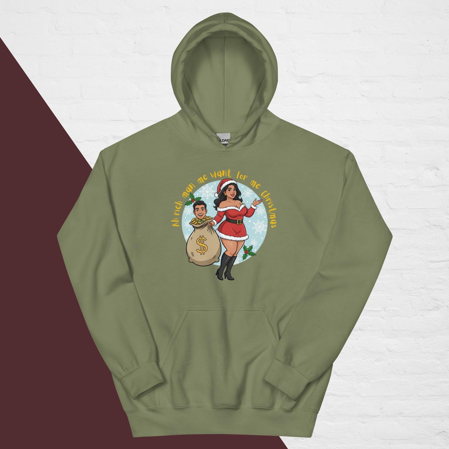 "Rich Man Me Want" Christmas Hoodie