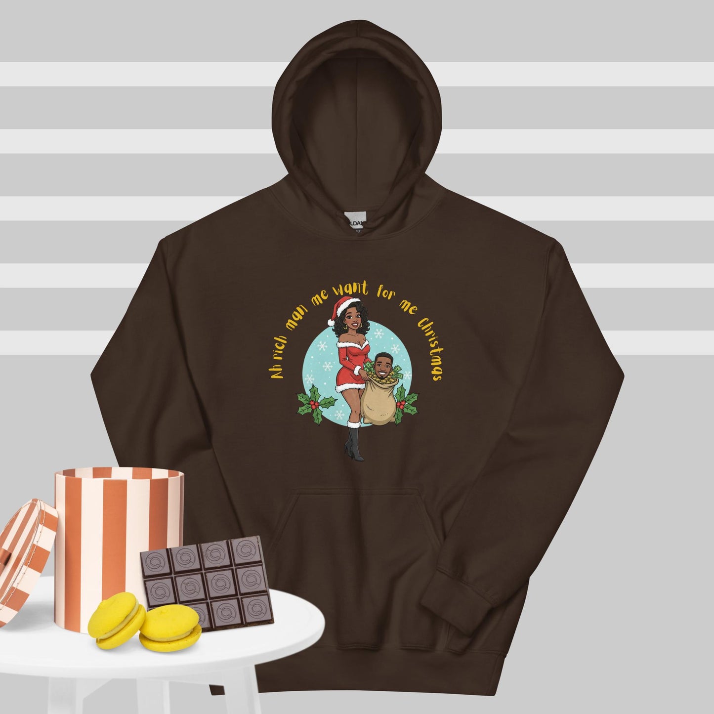 "Rich Man Me Want" Christmas Hoodie