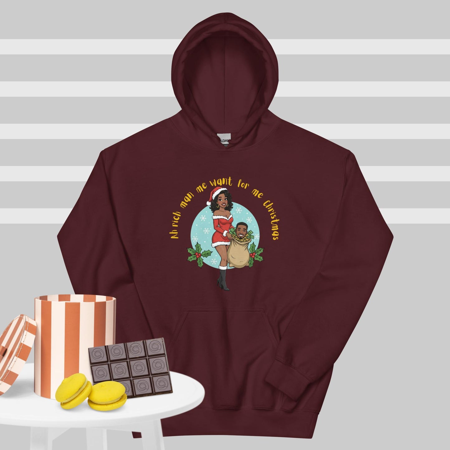 "Rich Man Me Want" Christmas Hoodie