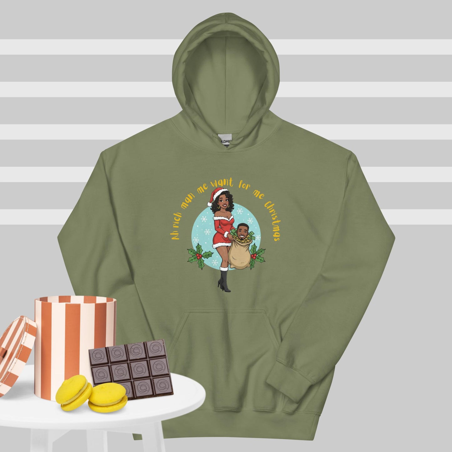 "Rich Man Me Want" Christmas Hoodie