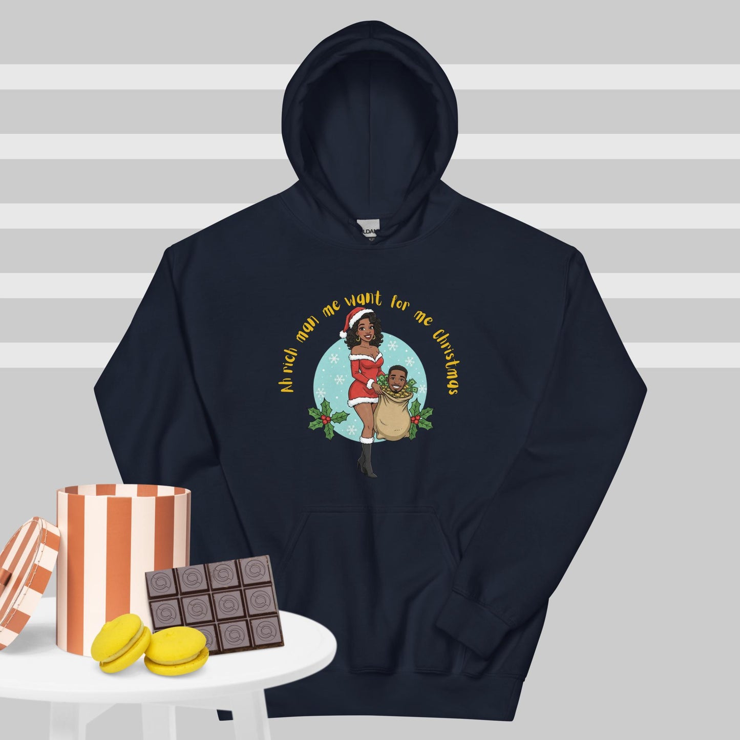 "Rich Man Me Want" Christmas Hoodie