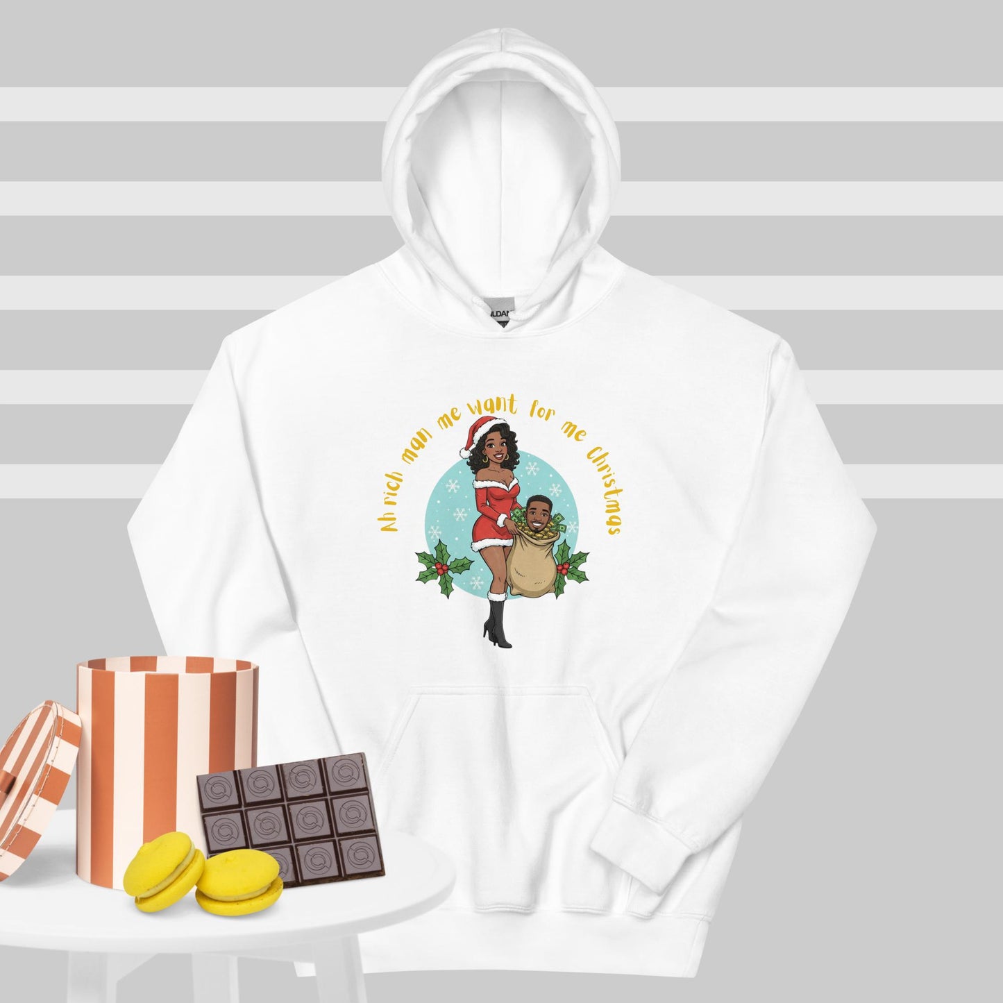 "Rich Man Me Want" Christmas Hoodie