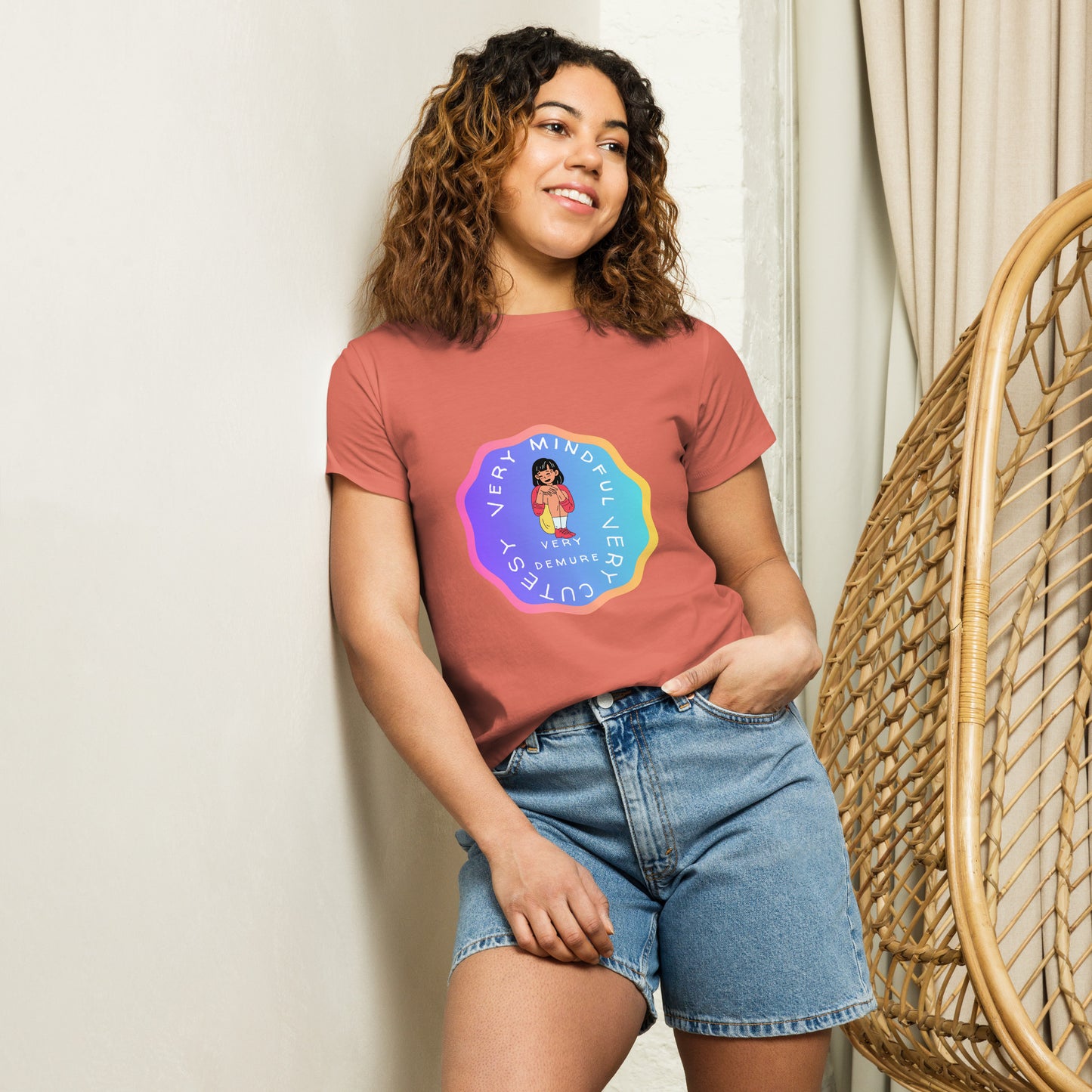 Women’s High-waisted "Very Demure" T-Shirt